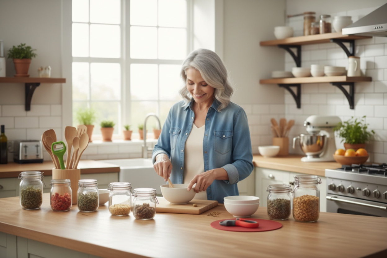 Cuisine ergonomique avec produits